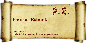 Hauser Róbert névjegykártya